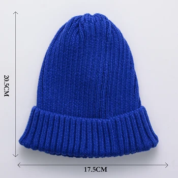 [RUSENTI]Naujas Atvykimo Megzti Skrybėlę Akrilo Beanie Unisex vientisos Spalvos Išlaikyti Šiltas Elastinga žieminės Kepurės