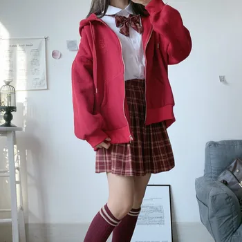 Japonijos JK Studentai paaukštintu liemeniu Derliaus Raudonas Pledas Plisuotos - line Sijonas Sijonas Moteris mokyklos mergina vienodas college school sijonas