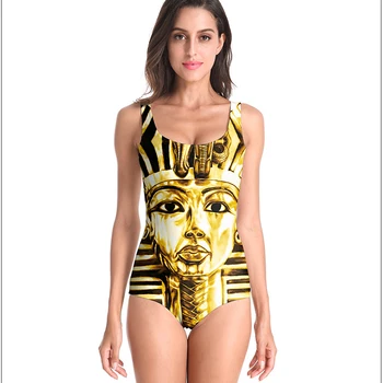 Egipto Kapo Faraono ilgomis Rankovėmis Maudymosi Kostiumėliai, vientisi Maudymosi Kostiumą 2020 Naujas Skaitmeninio Spausdinimo Paplūdimio vientisas maudymosi kostiumėlis