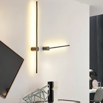 Šiuolaikinių LED Sienos lempos Vonios kambarys Šviesos Aukso/Juoda Vandentiekis Sienos Llghts Akrilo veidrodėlio lemputė 0.6-1.4 M veidrodis lempos patalpų apšvietimas