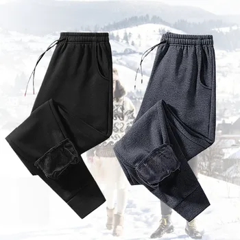 Vyriški Žieminiai Šiltas Bėgiojimo Kelnės Fleece Vyrų 5XL Didelio Dydžio Kelnės Mados Atsitiktinis Tirštėti Sweatpants Vyrų Raišteliu Sportwear