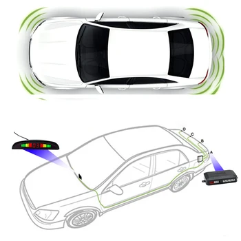 LEEPEE Automobilį Auto Parktronic Parkavimo Jutiklis LED Parkavimo Radaras Atvirkštinio Atsarginės Stebėti Detektorių Sistema Rinkiniai su 4 Jutikliais