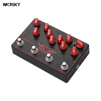 MOSKY RED FOX 4-in-1 Elektrinės Gitaros Efektų Pedalas Atidėti + Choras + Kilpa + Overdrive