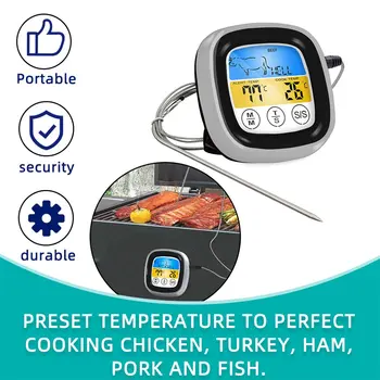 Skaitmeninis Mėsos Virtuvės Termometras, Nerūdijančio Vandeniui Mėsos temperatūrinis Orkaitės Kepimo GRILIS Temperatūros Matuoklis
