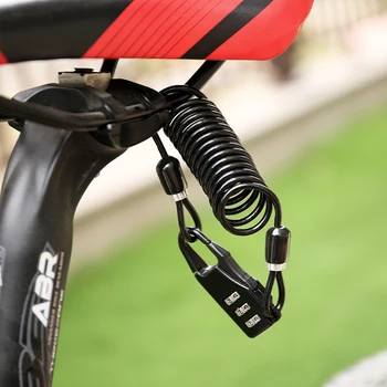 Dviračių apsauga slaptažodžiu ištraukiama kabelinė užraktas vielos šalmas motociklų vielos dviračiu kartu dviračių saugos MTB kodas bagažo padas