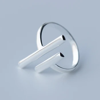 Modian Mados Geometrinės Linijos, Autentiški Sidabro 925 Žiedo Moterų Atidarykite Reguliuojamas Piršto Žiedą Fine Jewelry 2020 Dizainas