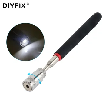 DIYFIX Mini Nekilnojamojo Stick Neodimio Imanes LED Pasiimti Įrankį Teleskopinis Magnetinis Magnetas Priemonė Įlaipinami Veržlės ir Varžtai Rankiniai įrankiai