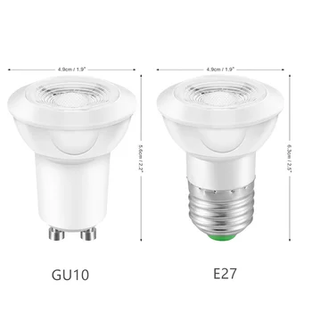 GU10 E27 RGB Led Lempos, Prožektoriai, 5W 85-265V 110V, 220V, RGB šiltai Balta Led Lemputė Lampada RGBW Led Šviesos +Nuotolinio Atminties Pritemdomi