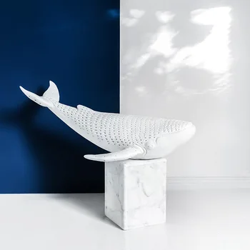 Banginis statula apdailos gyvūnų surinkimo žaislas dervos mini jūrų gyvūnų kambarį tyrimas miegamojo puošmena namų meno apdaila