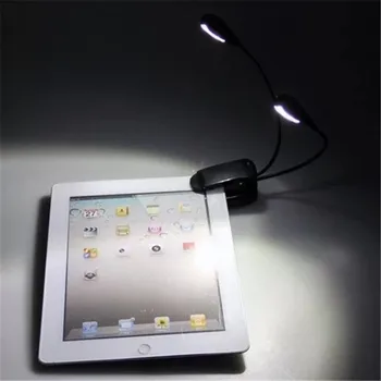 Mini Stalo Spaustukas Lempa USB Lemputė 4 LED Stalo Lempa Dual Šviesos Kaklo Apšvietimas su Swith Reguliuojama Didmeninės 10vnt
