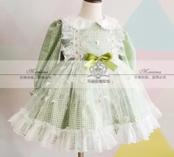Teismas stiliaus Lolita Baby Mergaičių Suknelė ispanijos Vaikai akies susiuvimo Princess Gimtadienio Suknelė