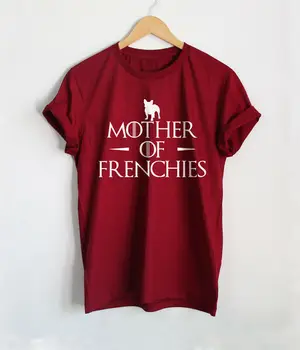 Motina Frenchies Šuo Mama Marškinėlius Juokingi Grafikos Mama Moterys T-shirt Kawaii trumpomis Rankovėmis Viršūnes Tees Medvilnės įgulos Kaklo korėjos Marškinėliai