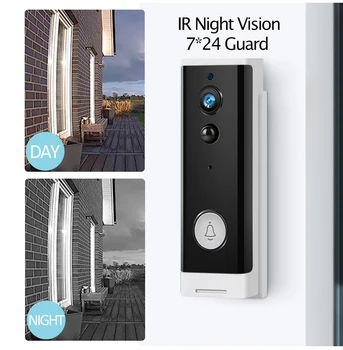 Mini Tuya 1080P WIFI Vaizdo Doorbell Belaidžio Protingo Namo Durų Bell Kamera 2MP, Dviejų krypčių Garso PIR Judesio Aptikimo Doorbell Fotoaparatas