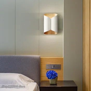 šiuolaikinės kūrybos Baltas Auksas Juodas led sienų šviestuvai, miegamojo lovos sienos lempos dizaineris modelis kambarys sconce patalpų dekoro įrenginiai