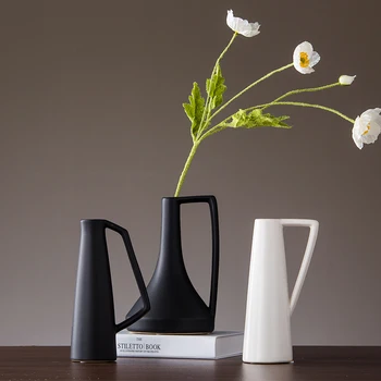 Šiaurės Šalių Keramikos Džiovintų Gėlių Vaza Apdailos Modernus Gyvenamasis Kambarys Veranda Vaza Apdailos Kūrybos Japonų Zen Vaza Namų Puošybai