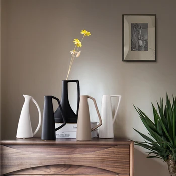 Šiaurės Šalių Keramikos Džiovintų Gėlių Vaza Apdailos Modernus Gyvenamasis Kambarys Veranda Vaza Apdailos Kūrybos Japonų Zen Vaza Namų Puošybai