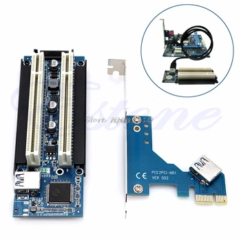 PCI-E Express X1 Dual PCI Riser Pratęsti Kortelės Adapteris Su USB 3.0 Kabelį 2.6 FT Whosale&Dropship