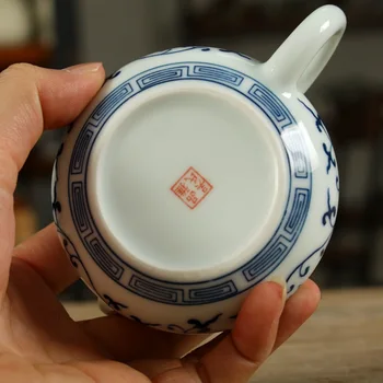Kūrybos mielas mažas arbatinukas 150ML keramikos arbatinukas rankomis dažyti mėlyna ir balta porceliano arbatinukas kung fu arbatos rinkinys