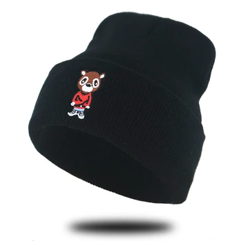 Lokys siuvinėjimo mados megzti beanie skrybėlių bžūp medvilnės lankstus, minkštas rudens žiemos beanies šiltas vyrams, moterims, hip-hop slidinėjimo skrybėlės naujas
