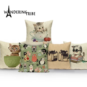 Katė padengti pagalvėlė balta dekoratyvinės pagalvėlės Custon pagalvę padengti siamo kačių, dekoratyvinių pagalvėlių apvalkalus Dropshipping