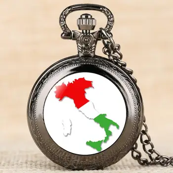 Italijos Žemėlapis Kišenėje Žiūrėti Moterims Lydinio orologio donna Analoginis Laikrodis Vyrams, Fob Pakabukas Aksesuaras relojes de bolsillo