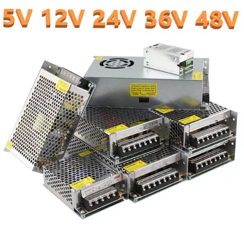 12V LED Apšvietimo Transformatorius 5V (12V 24V 36V 48V Maitinimo Adapteris Led Driver AC 220V DC 12 V 1A 2A 3A 5A 10A 20A 30A