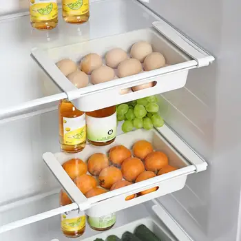 Šaldytuvas Kiaušinių Laikymo Dėžutė Konteineris Šaldytuvas Organizatorius Reguliuojamas Plastikinio Šaldytuvas Laikymo Krepšiai, Traukti iš Stalčių
