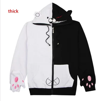 Danganronpa Merch hoodie monokuma cosplay Kostiumas juodos ir baltos hoodies anime palaidinės kawaii palaidinukė