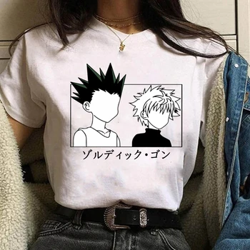 2020 Harajuku Anime Hunter X Hunter Marškinėliai Vasaros Grafinis Tees Unisex Killua Zoldyck Gon Atspausdintas T-shirt Viršūnės