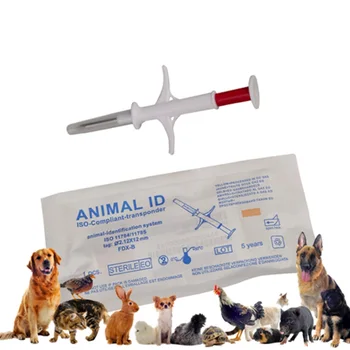 Readell 100vnt ISO11784/5 FDX-B gyvūnų mikroschema purkštuvas su stiklo žymeklį 2.12*12mm šunų,kačių,avių,kiaulių icar lustas