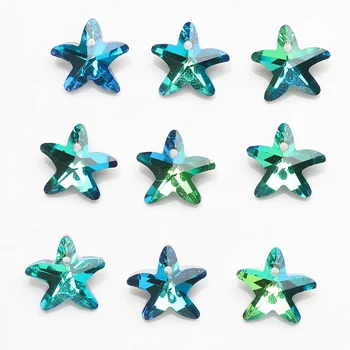 Kaip 14mm Spalvotų Stiklo Karoliukų Starfish Pendant Crystal Pakabukai Moterų Papuošalai Padaryti Karoliai 