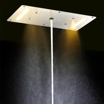 Šiuolaikinių LED Lubų Dušo Galvutė Įterptųjų Masažas, Lietaus Dušas, Krioklys, Maišytuvas Vonios Reikmenys, Didelis Dušo sienelė 700*380mm