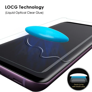 Akcoo S8 Screen Protector su Skystųjų UV Visą Klijai Stiklo Protector for Samsung Galaxy S8 S9 Plus grūdintas visiškai padengti stiklo plėvelės