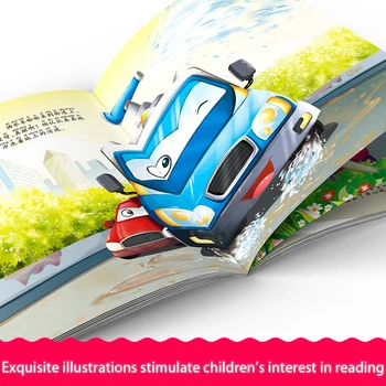 Naujas 10 dalių, Vaikų inžinerijos transporto priemonių istorija knygelių Ekskavatorių / Automobiliniai/Maišyklė/savivartis Automobilis Pažinimo knygų