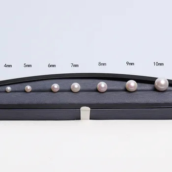 Apvalūs Perlai Zhuji Natūralių Gėlavandenių Perlų 3A Kokybės 5mm, 6mm Pusę Skylės Apvalios Perlas Baltos Spalvos, Perlai