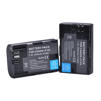 Batmax LP-E6 LP-E6N Baterija + Fotoaparatas atsparus Vandeniui Akumuliatoriaus Dėžutė Canon LP-E6 EOS 5DS R 5D Mark II 3 5D Mark III 6D 7D 60D 70D 90D