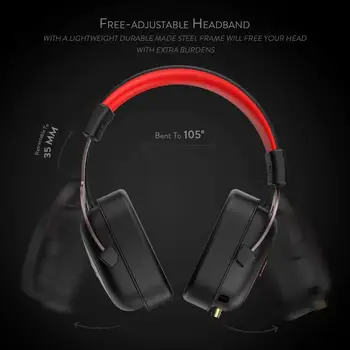 Redragon H510 Dzeusas laidinio žaidimas laisvų rankų įranga 7.1 Erdvinio garso atminties putų ausies padas su nuimamas mikrofonas PC/PS4 ir Xbox Vienas