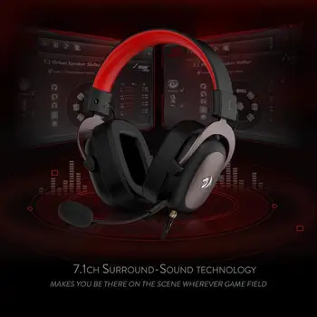 Redragon H510 Dzeusas laidinio žaidimas laisvų rankų įranga 7.1 Erdvinio garso atminties putų ausies padas su nuimamas mikrofonas PC/PS4 ir Xbox Vienas