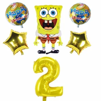 6pcs Aukso Penkerių-pažymėjo Žvaigždutė Sponge Kūdikių Derinys Folija Balionas Vaikams Gimtadienio Apdailos Ballon Babyshower Šalies Žaislą Dovanų