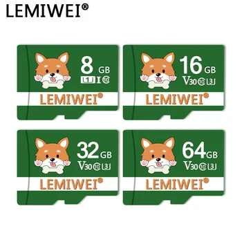 Lemiwei Flash Kortelės 64GB Pet Serijos Šuo Mini Kameros Kortelę 32GB TF Kortelę C10 V30 16GB 8GB U1 Už Mobilųjį Telefoną Vairavimo diktofonas