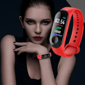 M3 Smart Apyrankės Spalvą Jutiklinis Ekranas Fitness Tracker Kraujo Spaudimas, Širdies ritmo Monitorius Smartwatch 