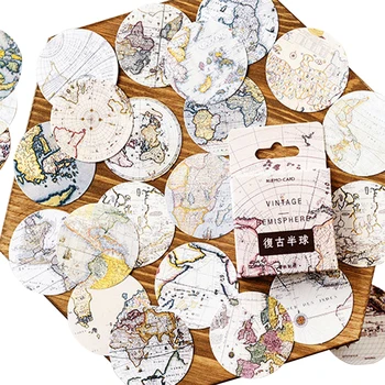 20packs/daug Senovinių Žemėlapių Stiliaus Pusrutulyje Dekoratyvinis Popierius, Lipnios Etiketės 