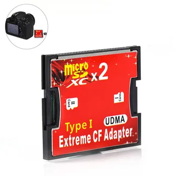 Dual Port Lizdą, TF Micro SD SDHC su Kraštutiniais I Tipo CF (Compact Flash Atminties Kortelės Skaitytuvas Adapteris Keitiklis