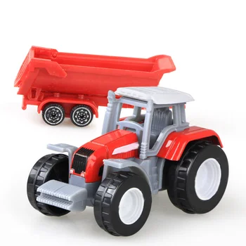 4pcs Mini Automobilių Žaislas Kilnojamas Traktoriaus Automobilių Mielas Lydinio Modelis Žaislas Vilkti Sunkvežimių Žaislas Vaikų Inžinerijos Transporto priemonių Dovanos Vaikams