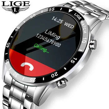 LIGE 2021 Naujo Prabangaus prekės ženklo vyrai laikrodžiai Plieno juosta Fitneso žiūrėti, Širdies ritmas, kraujo spaudimas Aktyvumo seklys Smart Watch Vyrams