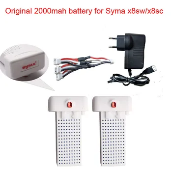 Originalus SYMA X8SW X8SC X8 Pro Baterija Itin didelės Talpos, 7.4 V 2000mAh Baterija RC Drone Sraigtasparnis Syma X8sw X8SC serijos dalys