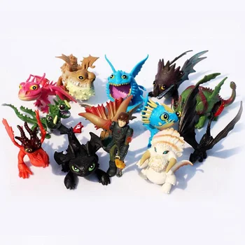 8pcs 13pcs, Kaip Traukinio Jūsų Dragon 2 Animacinį Filmą Modelis Anime Figūrėlės Night Fury Toothless PVC figūrėlių, vaikų Žaislas