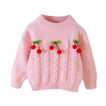 1pc vaikų mergaičių drabužiai mergaitėms ilgomis rankovėmis megztinis kūdikių mergaičių mielas top rudens pavasario rudenį merginos megztinis braškių