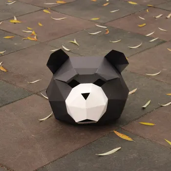 Helovinas kaukės Šalies Prekių Panda Bear Kamuolys Hood 3D Popieriniai 
