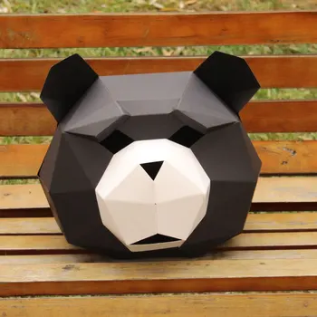 Helovinas kaukės Šalies Prekių Panda Bear Kamuolys Hood 3D Popieriniai 